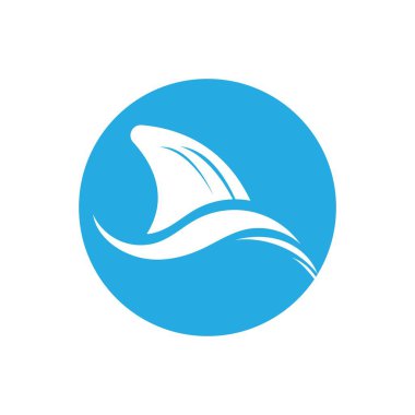 Köpekbalığı yüzgeci logo şablonu vektör resimleme tasarımı