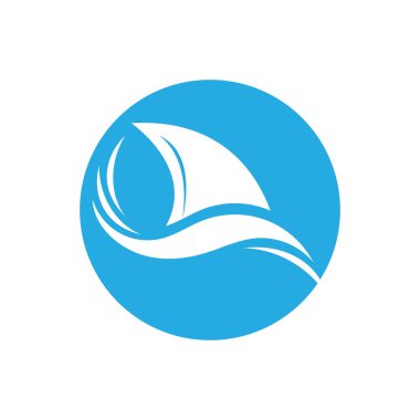 Köpekbalığı yüzgeci logo şablonu vektör resimleme tasarımı