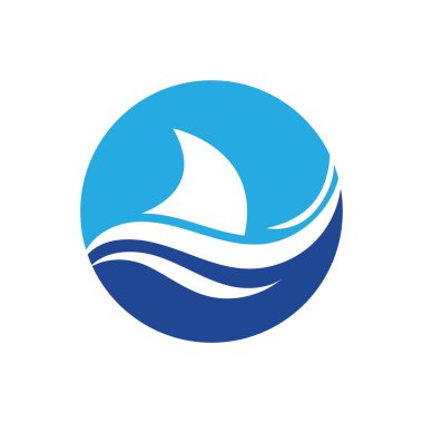 Köpekbalığı yüzgeci logo şablonu vektör resimleme tasarımı