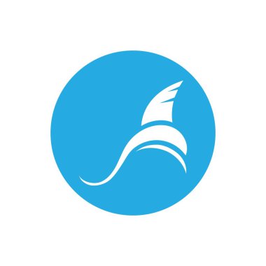 Köpekbalığı yüzgeci logo şablonu vektör resimleme tasarımı