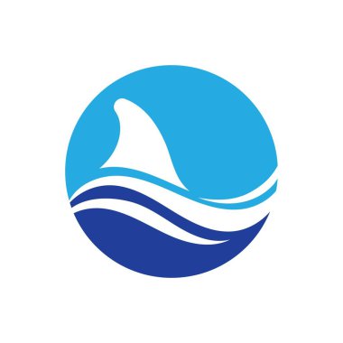 Köpekbalığı yüzgeci logo şablonu vektör resimleme tasarımı