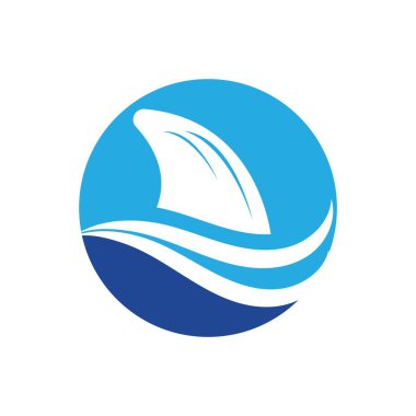 Köpekbalığı yüzgeci logo şablonu vektör resimleme tasarımı