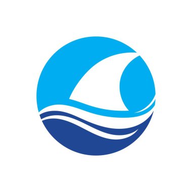 Köpekbalığı yüzgeci logo şablonu vektör resimleme tasarımı