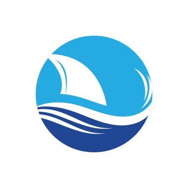 Köpekbalığı yüzgeci logo şablonu vektör resimleme tasarımı