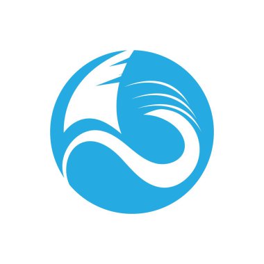 Köpekbalığı yüzgeci logo şablonu vektör resimleme tasarımı