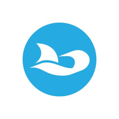 Köpekbalığı yüzgeci logo şablonu vektör resimleme tasarımı