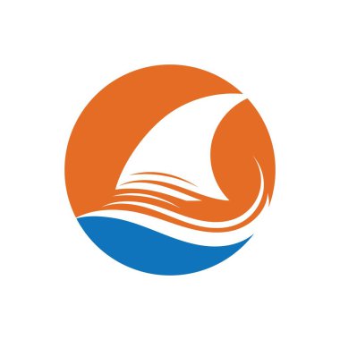 Köpekbalığı yüzgeci logo şablonu vektör resimleme tasarımı