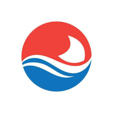 Köpekbalığı yüzgeci logo şablonu vektör resimleme tasarımı