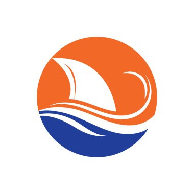 Köpekbalığı yüzgeci logo şablonu vektör resimleme tasarımı