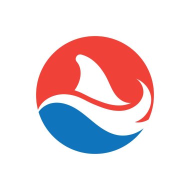 Köpekbalığı yüzgeci logo şablonu vektör resimleme tasarımı