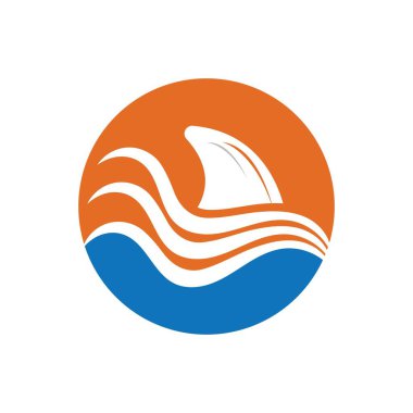 Köpekbalığı yüzgeci logo şablonu vektör resimleme tasarımı