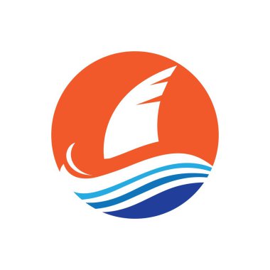 Köpekbalığı yüzgeci logo şablonu vektör resimleme tasarımı