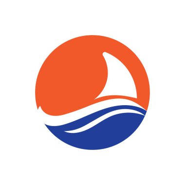 Köpekbalığı yüzgeci logo şablonu vektör resimleme tasarımı