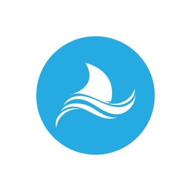 Köpekbalığı yüzgeci logo şablonu vektör resimleme tasarımı