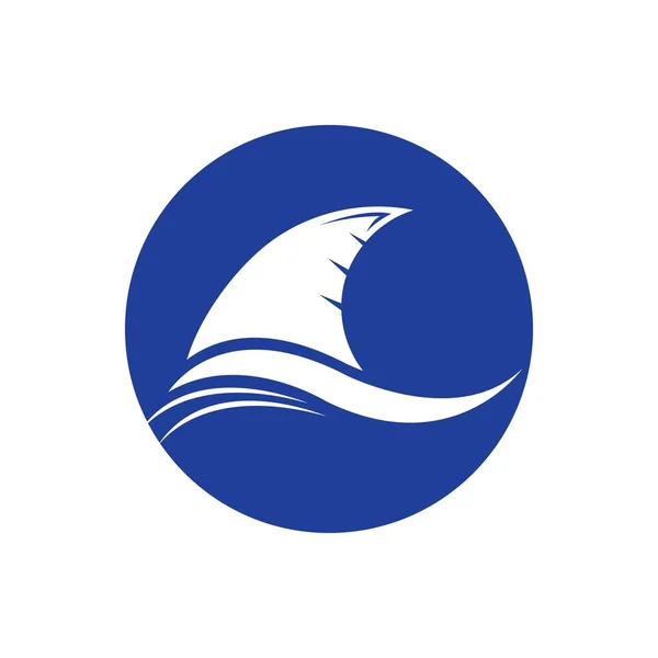 Tubarão Aleta Logotipo Modelo Vetor Ícone Ilustração Design — Vetor de Stock