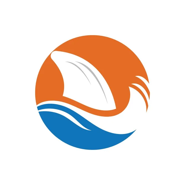 Modèle Logo Aileron Requin Icône Vectorielle Illustration Design — Image vectorielle