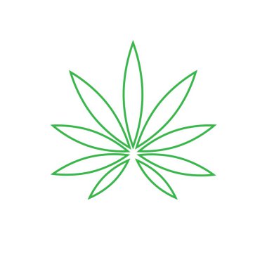 Esrar yaprağı vektör çizim simgesi dekoru