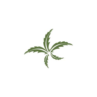 Esrar yaprağı vektör çizim simgesi dekoru