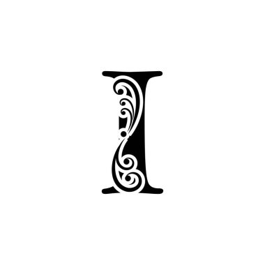 Mektup I logosu. Alfabe logosu vektör tasarımı