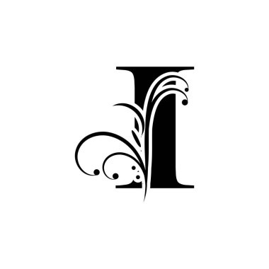 Mektup I logosu. Alfabe logosu vektör tasarımı