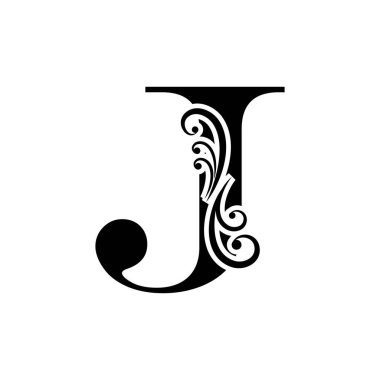 Harf J Logo Şablon vektör simgesi tasarımı