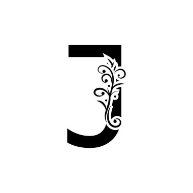 Harf J Logo Şablon vektör simgesi tasarımı