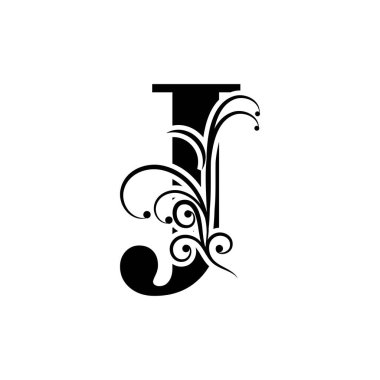 Harf J Logo Şablon vektör simgesi tasarımı
