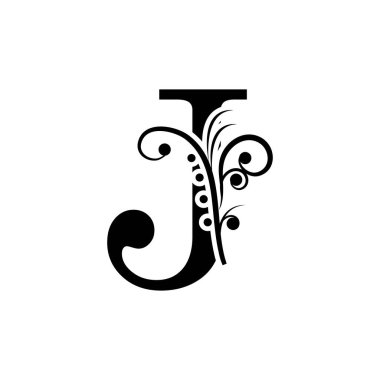 Harf J Logo Şablon vektör simgesi tasarımı