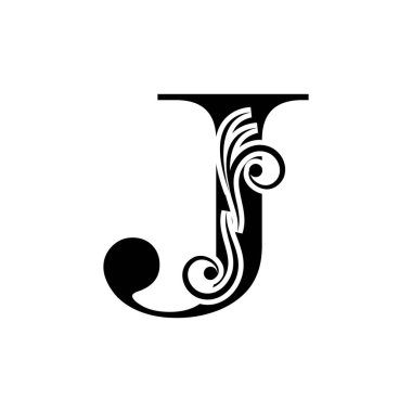 Harf J Logo Şablon vektör simgesi tasarımı