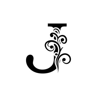 Harf J Logo Şablon vektör simgesi tasarımı