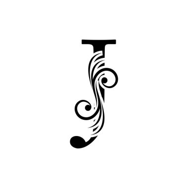 Harf J Logo Şablon vektör simgesi tasarımı