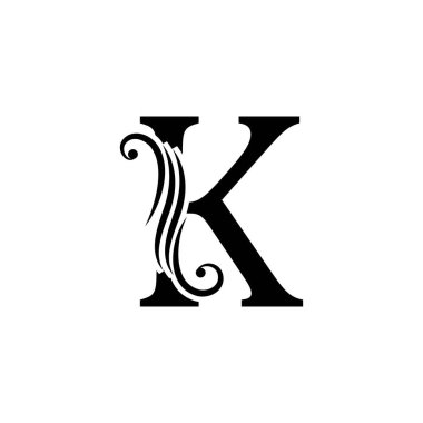 K harfi logo tasarım şablonu elementleri