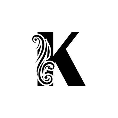 K harfi logo tasarım şablonu elementleri