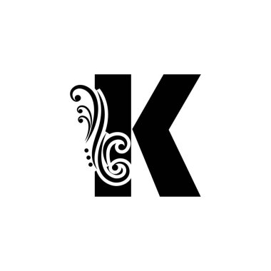 K harfi logo tasarım şablonu elementleri