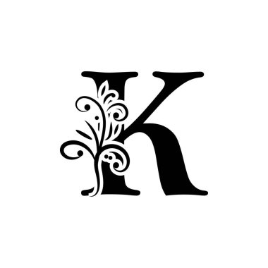 K harfi logo tasarım şablonu elementleri