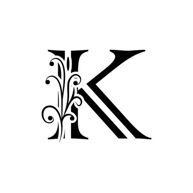 K harfi logo tasarım şablonu elementleri