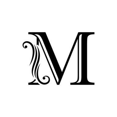 M harfi şirket birleşik vektör logo tasarım şablonu