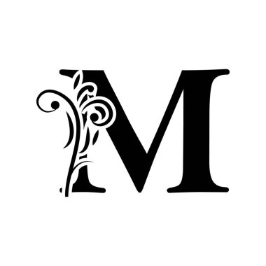 M harfi şirket birleşik vektör logo tasarım şablonu