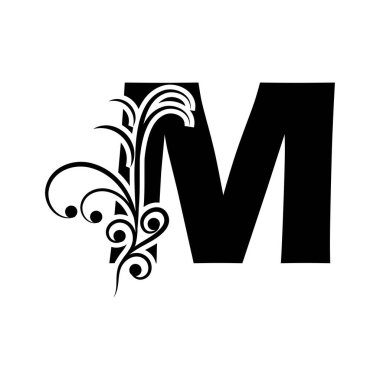 M harfi şirket birleşik vektör logo tasarım şablonu