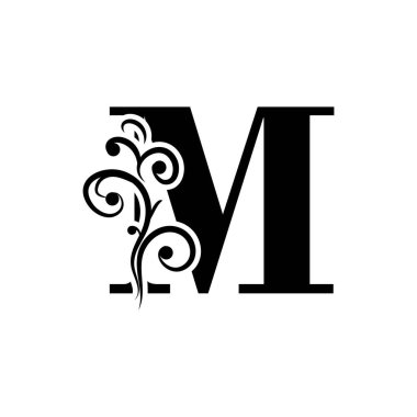 M harfi şirket birleşik vektör logo tasarım şablonu