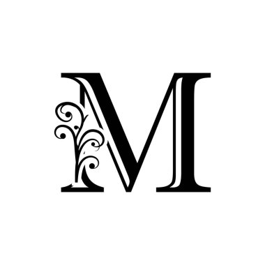 M harfi şirket birleşik vektör logo tasarım şablonu