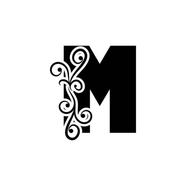 M harfi şirket birleşik vektör logo tasarım şablonu