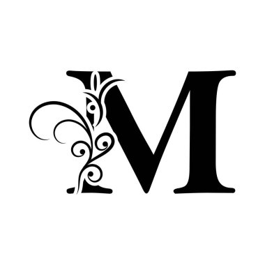 M harfi şirket birleşik vektör logo tasarım şablonu