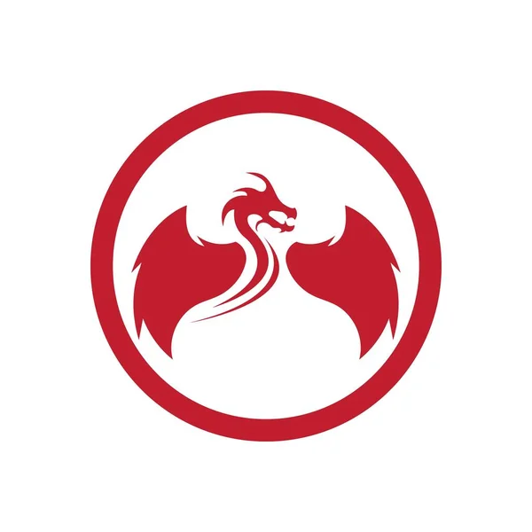 Ilustracja Wektorowa Projektu Logo Czerwonego Smoka — Wektor stockowy