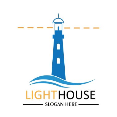 Deniz feneri logo ikonu vektör çizim şablonu