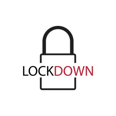 Logo tasarım vektörünü kilitle. Simge tecrit. Küresel sağlık uyarısı kavramı