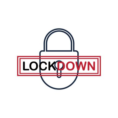 Logo tasarım vektörünü kilitle. Simge tecrit. Küresel sağlık uyarısı kavramı