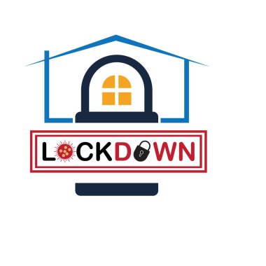 Logo tasarım vektörünü kilitle. Simge tecrit. Küresel sağlık uyarısı kavramı