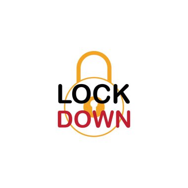 Logo tasarım vektörünü kilitle. Simge tecrit. Küresel sağlık uyarısı kavramı