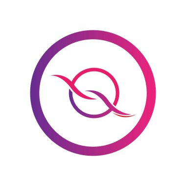 Q Harfi Logo Şablonu vektör simgesi tasarımı